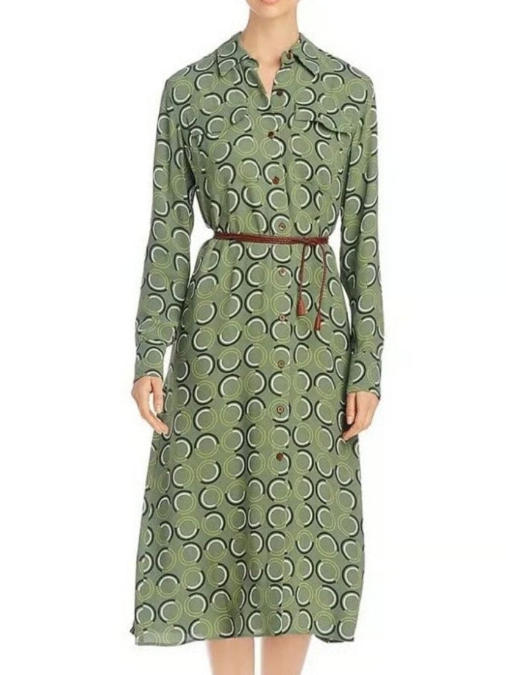 Lafayette 148 Mandalyn Abstract Shirt Dress NWOT 14